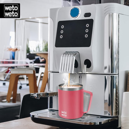 WETOWETO 14 oz Coffee Mug, Vacuum Insulated Camping Mug with Lid, Double Wall Stainless Steel Travel Tumbler Cup, Thermal Coffee Mug, Powder Coated Navy Blue