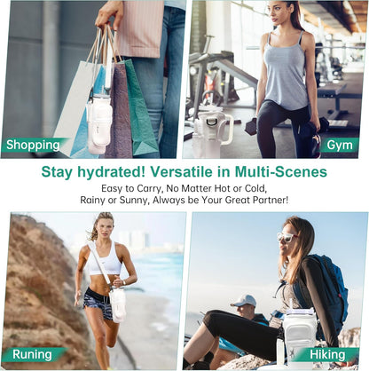 Water Bottle Carrier Bag with Strap for Stanley Cup 40oz/30oz with Phone Pocket, Neoprene Cross-Body Insulated Water Bottle Holder for Tumbler with Handle, Stanley Cup Accessories