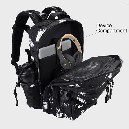LHI Military Tactical Backpack for Men and Women 45L Army 3 Days Assault Pack Bag Large Rucksack with Molle System - Black - Colors A