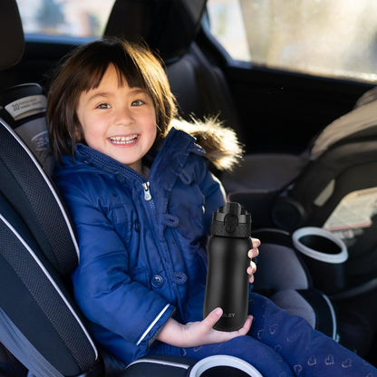 Oldley Insulated Water Bottle 20oz for Adults Kids Stainless Steel Water Bottles with Straw/Chug/Carabiner 3 Lids Fruit Strainer Double Wall Vacuum Wide Mouth BPA Free Leak-Proof for School Travel