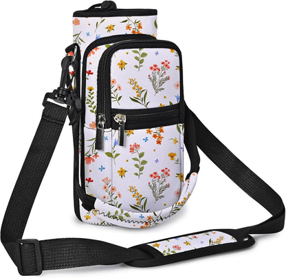 AUPET Water Bottle Sling Bag Sleeve Holder Carrier 25/32/40/64 oz,Insulated Crossbody Water Bottle Case Cover with Strap and Pockets for Men/Women Walking Hiking