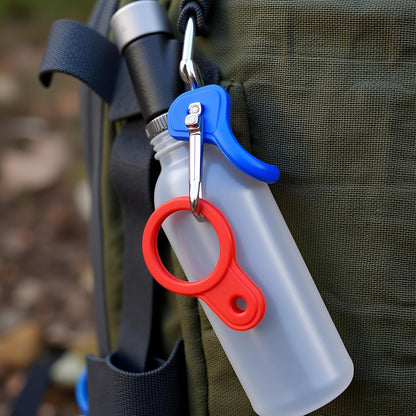 6 Pcs Silicone Water Bottle Buckle with Carabiner Clip Portable Secure Bottle Holder Hanging Rings Silicone Buckle Portable Hiking Camping Water Bottle Accessories
