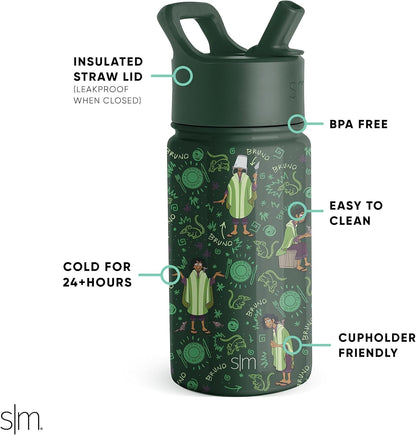 Simple Modern Disney Minnie Mouse Kids Water Bottle with Straw Lid | 14oz Insulated Stainless Steel Kids Tumbler & Spill Proof Toddler Cup for School, Girls, Boys | Summit | Minnie Mouse Fun - Colors A