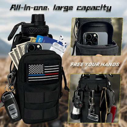 32 oz Insulated Water Bottle with Sleeve - Tactical Stainless Steel Gym Water Bottles for Men, Sports Water Bottle for Hiking Camping Outdoor with Camo Pouch