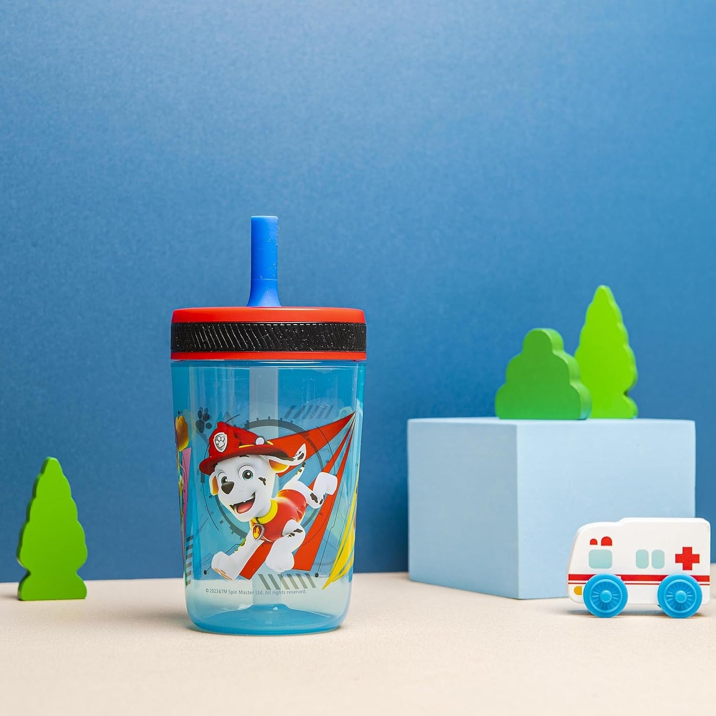 Zak Designs 15oz Bluey Kelso Tumbler Set, Leak-Proof Screw-On Lid with Straw Made of Durable Plastic and Silicone, Perfect Bundle for Kids, 2 Count (Pack of 1) - Colors A