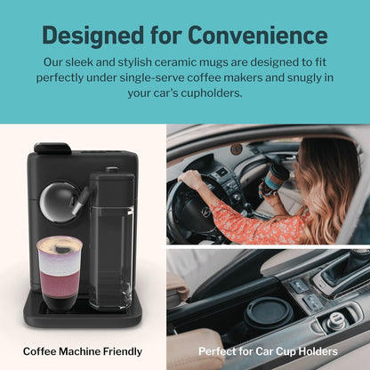 NOVA CERAMICS Coffee Tumbler – Travel Mug - On the Go Coffee Mug – Microwave & Dishwasher Safe Green Coffee Tumbler - Gifts For Women Men Him Her – 16oz – Monsoon
