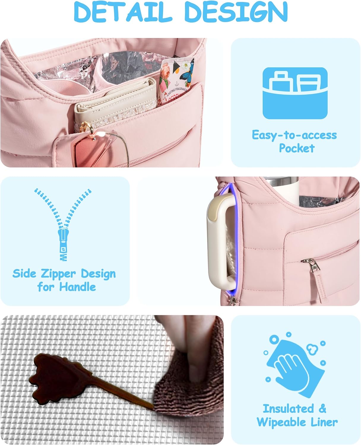 Water Bottle Holder with Strap for 2 Cups, Water Bottle Sling Bag with Phone Pocket, Tumbler Carrier Bag for Walking, Hiking, Camping
