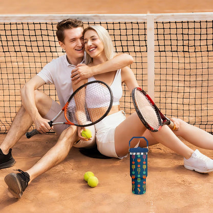 30 oz Tumbler with Handle Flip Straw Leak Proof - Pickleball Mug 30oz Tumbler Travel Coffee Mug with Handle - Birthday Gifts for Women Pickleball Lovers Players 30 Ounce Stainless Steel Cup