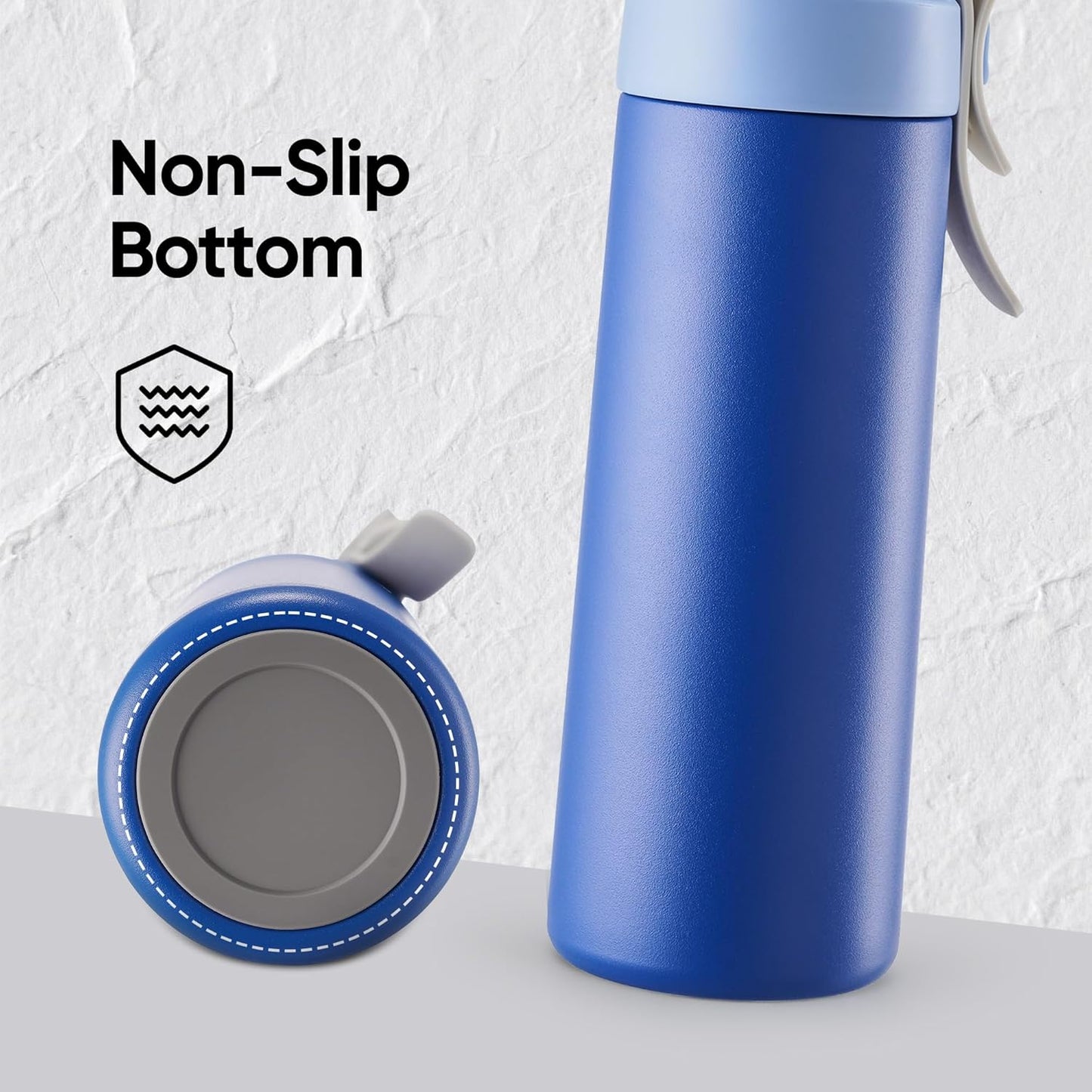 Fijinhom 18 oz Insulated Water Bottle with Handle, 304 Stainless Steel Double Wall Vacuum, Keep 24H Cold, Leak Proof, BPA-Free,with Lid & Non-Slip Bottom for Outdoor, Sports, Work, Travel (Black)