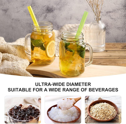 [Angled Tips] 8 Pcs Reusable Jumbo Wide Boba Straws & Smoothie Straws, Multi Colors Reusable Straw, BPA FREE Food-Grade Tritan Plastic Straw for Bubble Tea(Tapioca Boba Pearls) Milkshakes w/ 2 Brushes