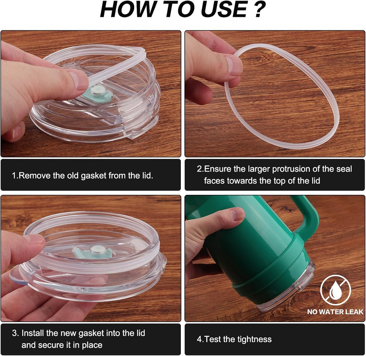 Joshey Tumbler Lid Rubber Seal Replacement Compatible with Reduce 40oz & 50oz Tumbler Mugs, 6Pcs BPA-Free Silicone Gaskets, Leak-Proof Gasket Replacement Accessories