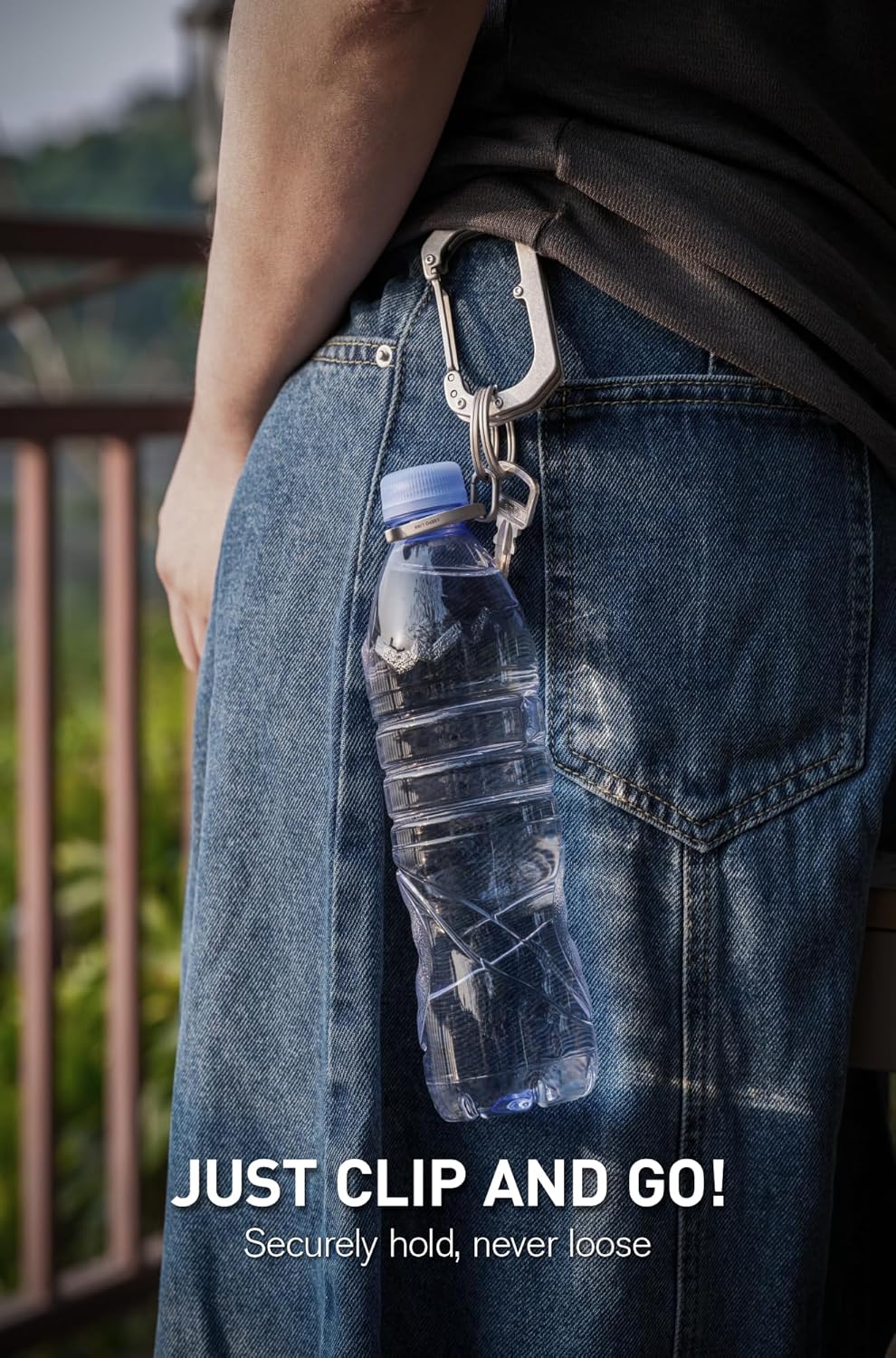 KEEPO LINK Titanium Water Bottle Holder, Keychain Water Bottle Clip for Everyday Carry Outdoor Hiking & Climbing, OLT04