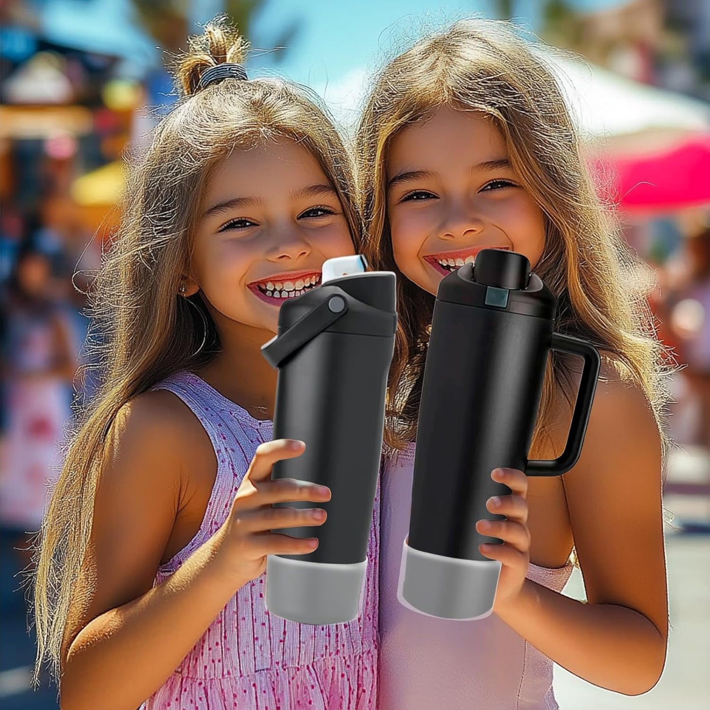 Mity rain 2PCS Protective Silicone Boots for Owala 30oz & 40oz FreeSip Sway Bottles & Tumblers - Accessories for owala, Enhances Stability & Prevents Scratches(Black Cherry)