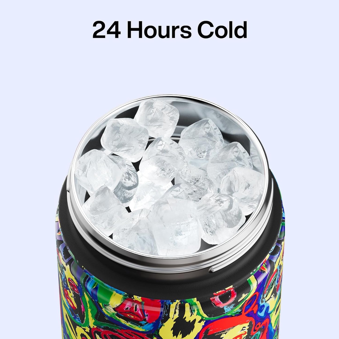 ENCOOL Insulated Water Bottle with Straw Stainless Steel Water Bottle, Leak-Proof, BPA-Free, Double Wall Vacuum Keeps Cold for 24 Hours for Sports, Travel, School (26 oz, Cotton Candy) - Colors C