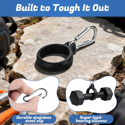 Water Bottle Clip with Carabiner, Compatible with Owala Freesip Twist 18oz/24oz, Durable Silicone Small Mouth Secure Hanging Water Bottle Holder Handle for Outdoor Hiking, Climbing, Camping