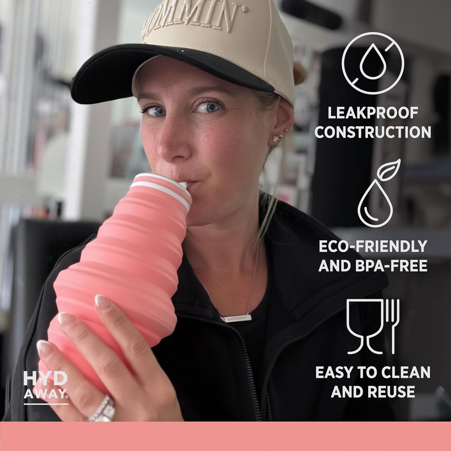 HYDAWAY 25oz Collapsible Travel Water Bottle - BPA-Free, Leakproof, Lightweight, Space-Saving - Perfect for Hiking, Travel, and All-Day Hydration