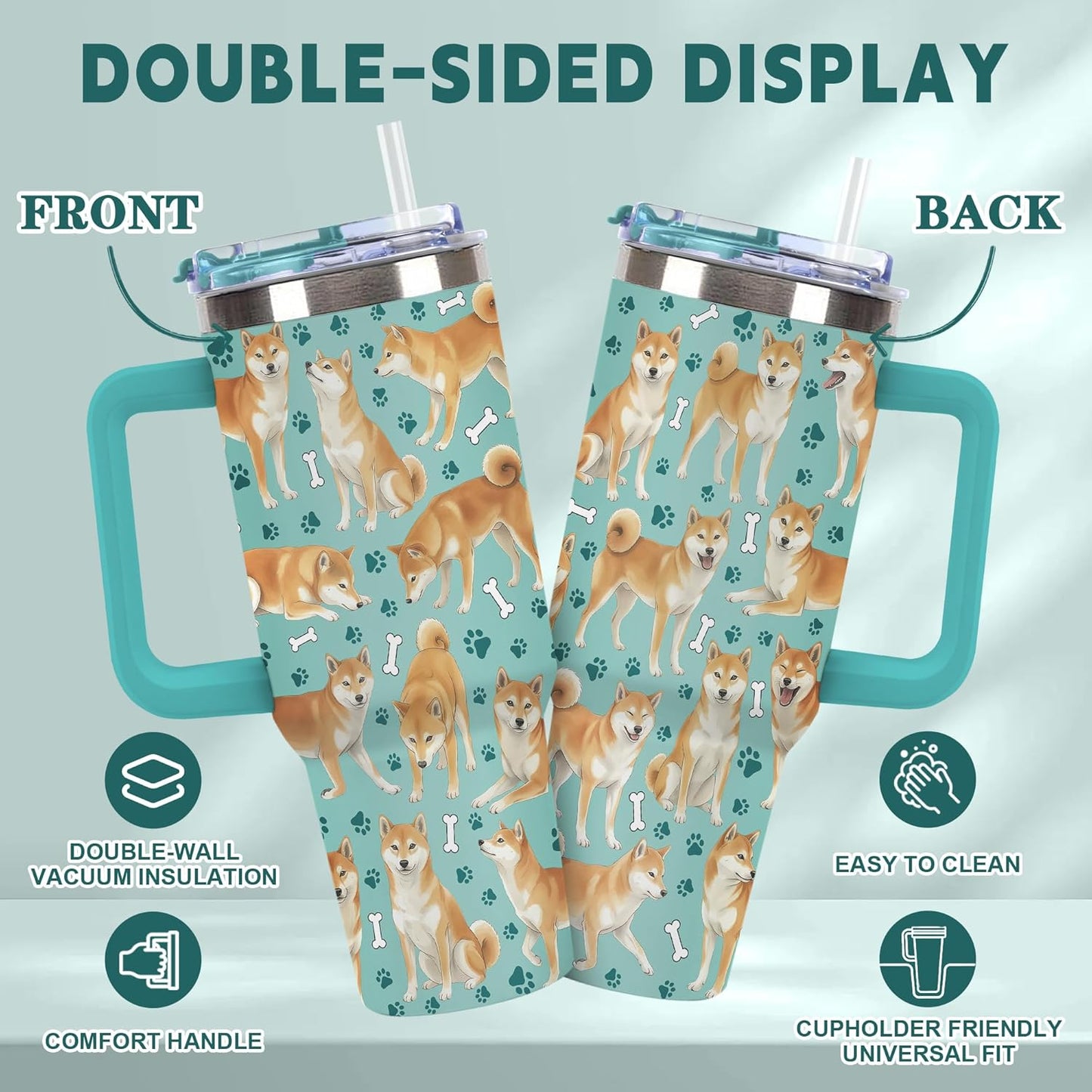 Beagle Gifts for Women Men, 40oz Stainless Steel Insulated Tumbler Travel Cup Mug, Funny and Unique Beagle Gifts for Dog Lover - Colors B