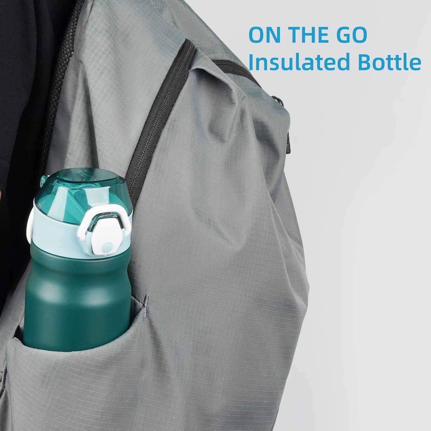 Konokyo 18 oz Insulated Water Bottle with Straw Lid, Stainless Steel Vacuum Sports Water Bottle, Leak-Proof Reusable Metal Flask with Carry Loop, BPA-Free Travel Bottle for Gym, School, Office