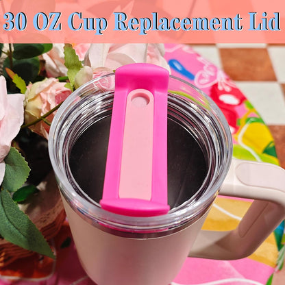 40 OZ Tumbler Lid Replacement Compatible for Stanley Quencher H2.0, 1 Pack BPA Free Clear Lid Replacement for Stanley Cup Accessories(Clear-White)
