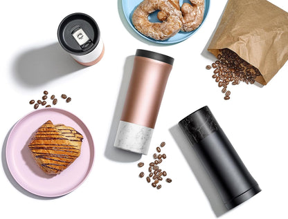 Ello Miri 16oz Vacuum Insulated Stainless Steel Travel Mug, Leak-Proof Slider Lid, Keeps Hot for 5 Hours, Perfect for Coffee or Tea, BPA-Free, Fits Most Cupholders, Holiday Gift, Speckle