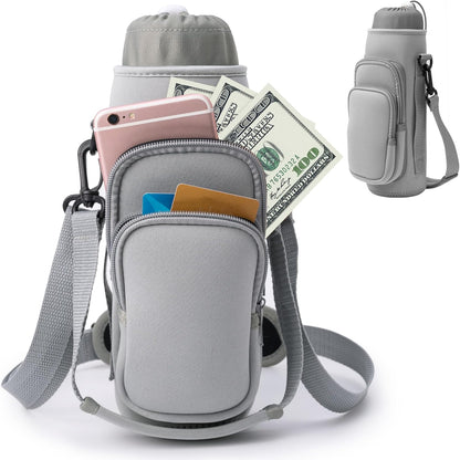 Water Bottle Carrier Bag,Water Bottle Holder with Straps Phone Pockets Fits Stanley Owala 16/24/32/40oz