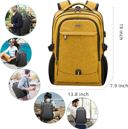DUSLANG 17 Inch Laptop Backpack for Travel Water Resistant College Backpack for Men/Women Laptop Bag with USB Charging Port,Black - Colors B