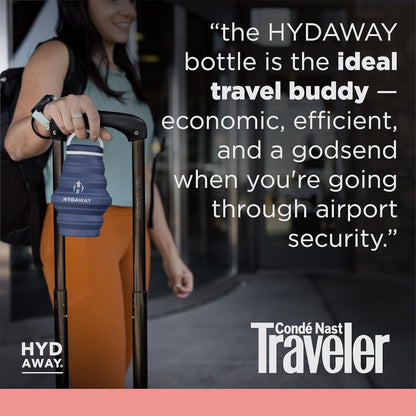 HYDAWAY 17oz Travel Collapsible Water Bottle - BPA-Free, Leakproof, Lightweight, Space-Saving