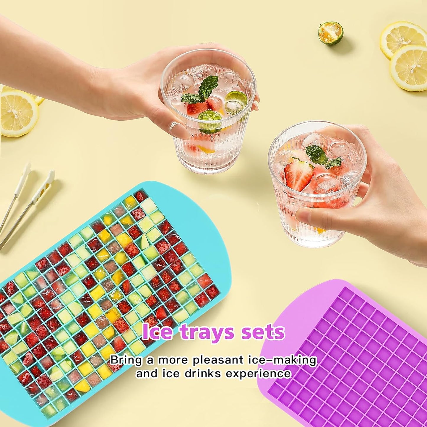 Mini Ice Cube Trays for Freezer 1 Pack — 160 Small Crushed Ice Cube Molds, BPA Free Food Grade Silicone, Easy Release Stackable Trays for Iced Coffee, Whiskey, Cocktail & Drinks