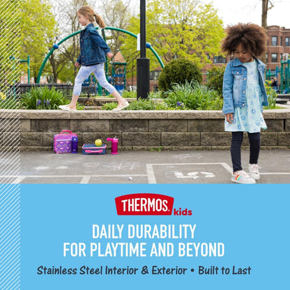 THERMOS FUNTAINER Water Bottle with Straw - 12 Ounce - Kids Stainless Steel Vacuum Insulated Water Bottle with Lid, Bluey - Colors A