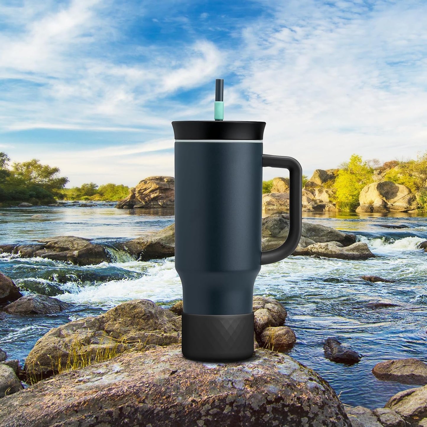 Silicone Boot for Owala 40 oz Tumbler with Handle, Anti-Slip Protective Sleeve for Stainless Steel Triple Layer Insulated Travel Tumbler Accessories