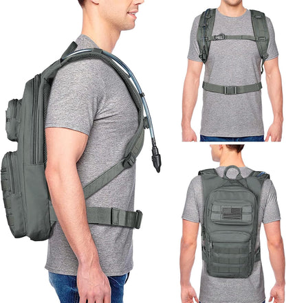 NOOLA Hydration Backpack with 3L TPU Water Bladder, Tactical Molle Water Backpack for Men Women, Hydration Pack for Hiking, Biking, Running and Climbing