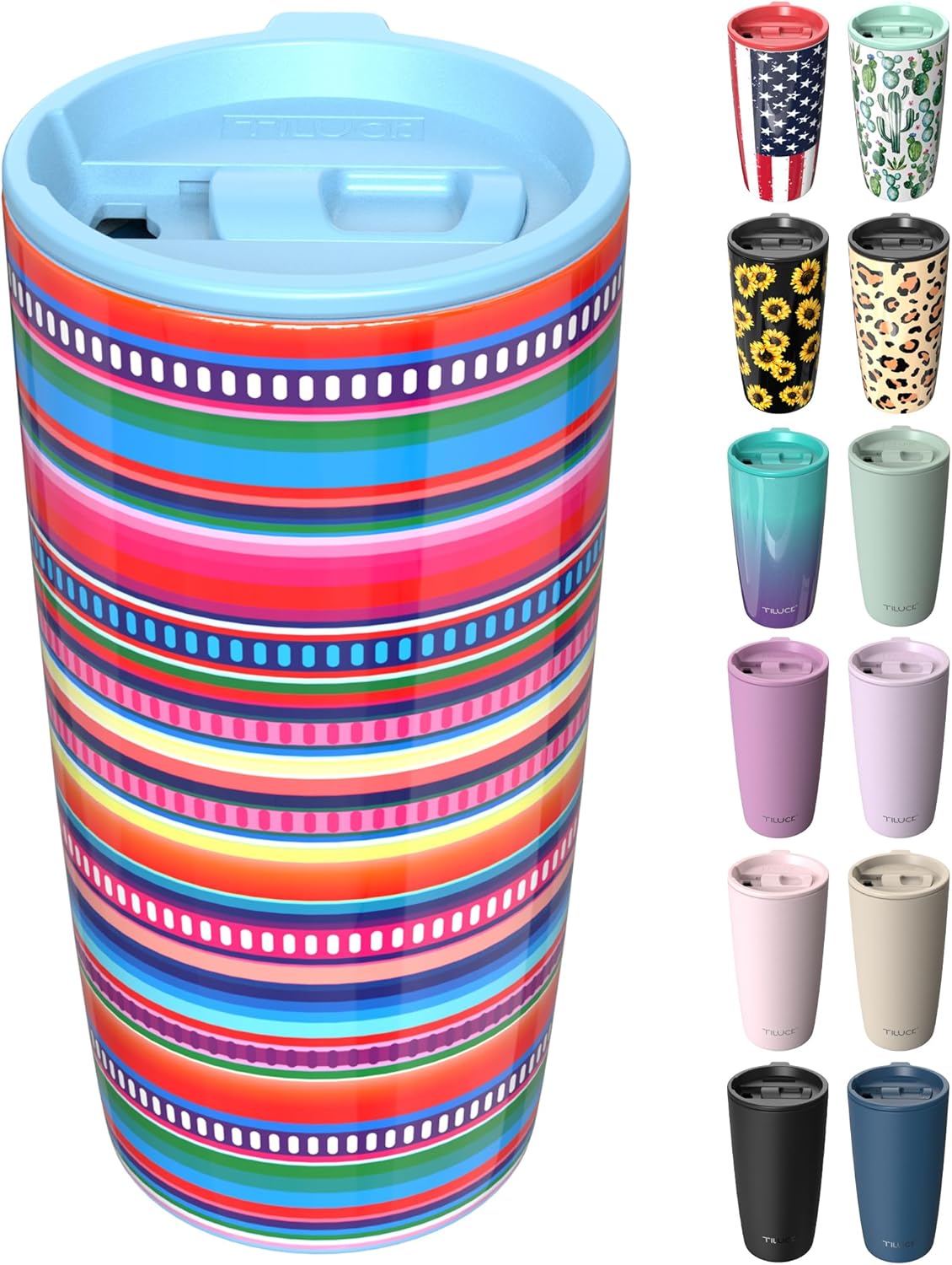 TILUCK 20 oz Insulated Tumbler with BPA-Free Lid, Stainless Steel Vacuum Travel Coffee Mug, Double Wall Coffee Tumbler（20oz，Matte DarkBlue）