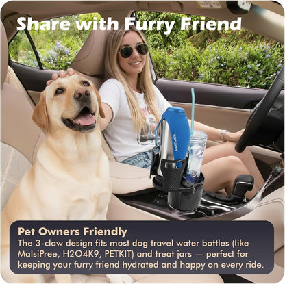 OtterVerz 11 Upgraded Car Cup Holder Tray, 3 in 1 Car Cup Holder Expander Adapter, 360° Rotating Detachable 10.5" Car Food Tray Table for Eating, Road Trip Essentials, Fits Yeti/Hydro Flask 16–46oz