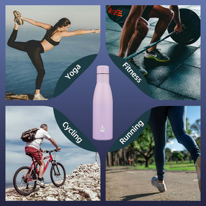 BJPKPK Insulated Water Bottle 12oz Small Stainless Steel Water Bottles Reusable Metal Thermal Keep Cold and Hot,Dreamy Purple - Colors A