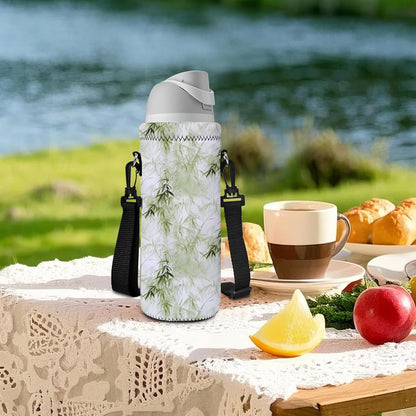 Neoprene 500ML/750ML/1000ML Water Bottle Bag Carrier, Portable Insulated Bottle Sling Holder Case Pouch with Adjustable Shoulder Strap for Men Women Walking Hiking Running