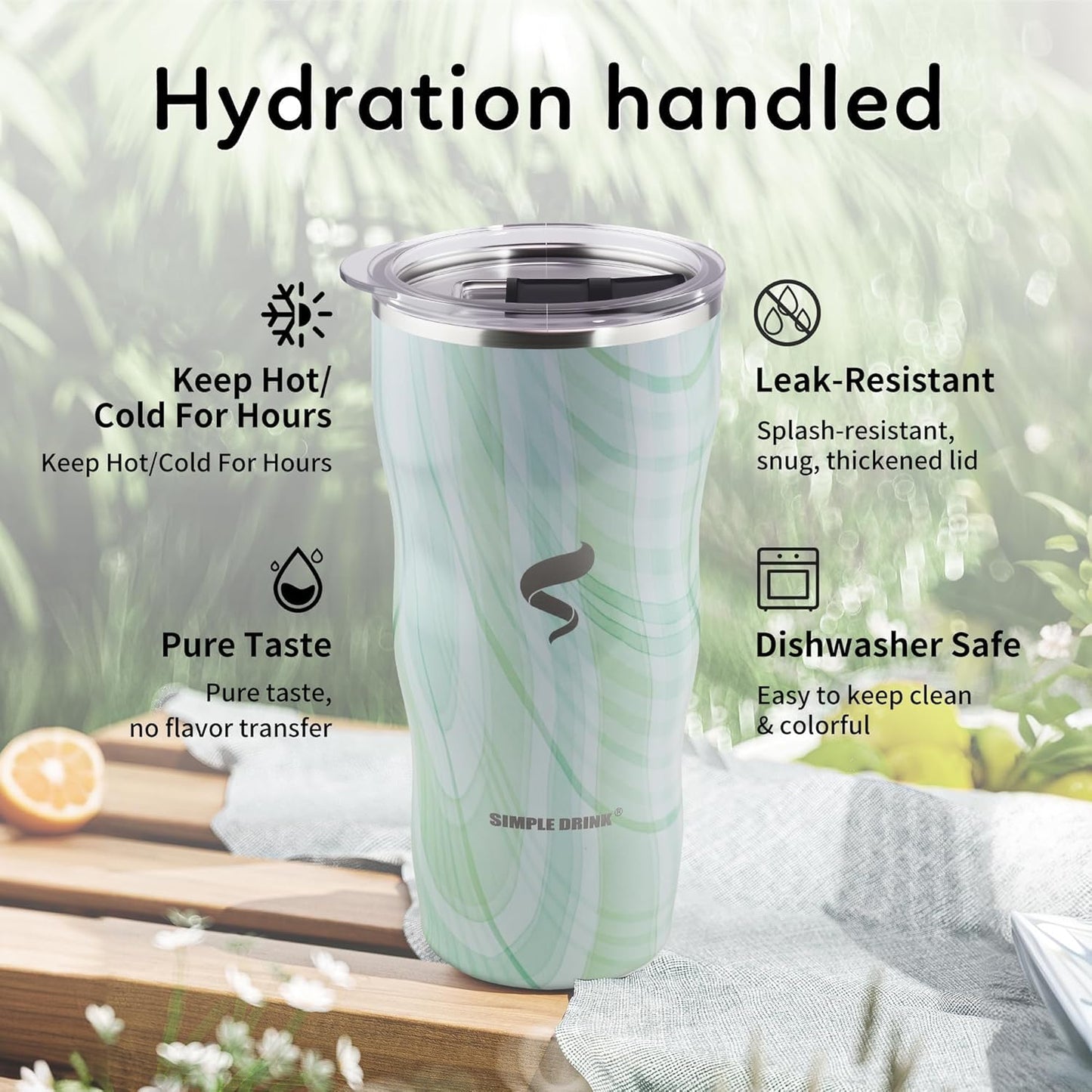 20Oz Insulated Tumbler With Straw And Lid, Stainless Steel Coffee Cup, Double Wall Vacuum Travel Mug,Spill proof Iced Coffee Tumbler, Beach tumbler, Green Red Tumbler