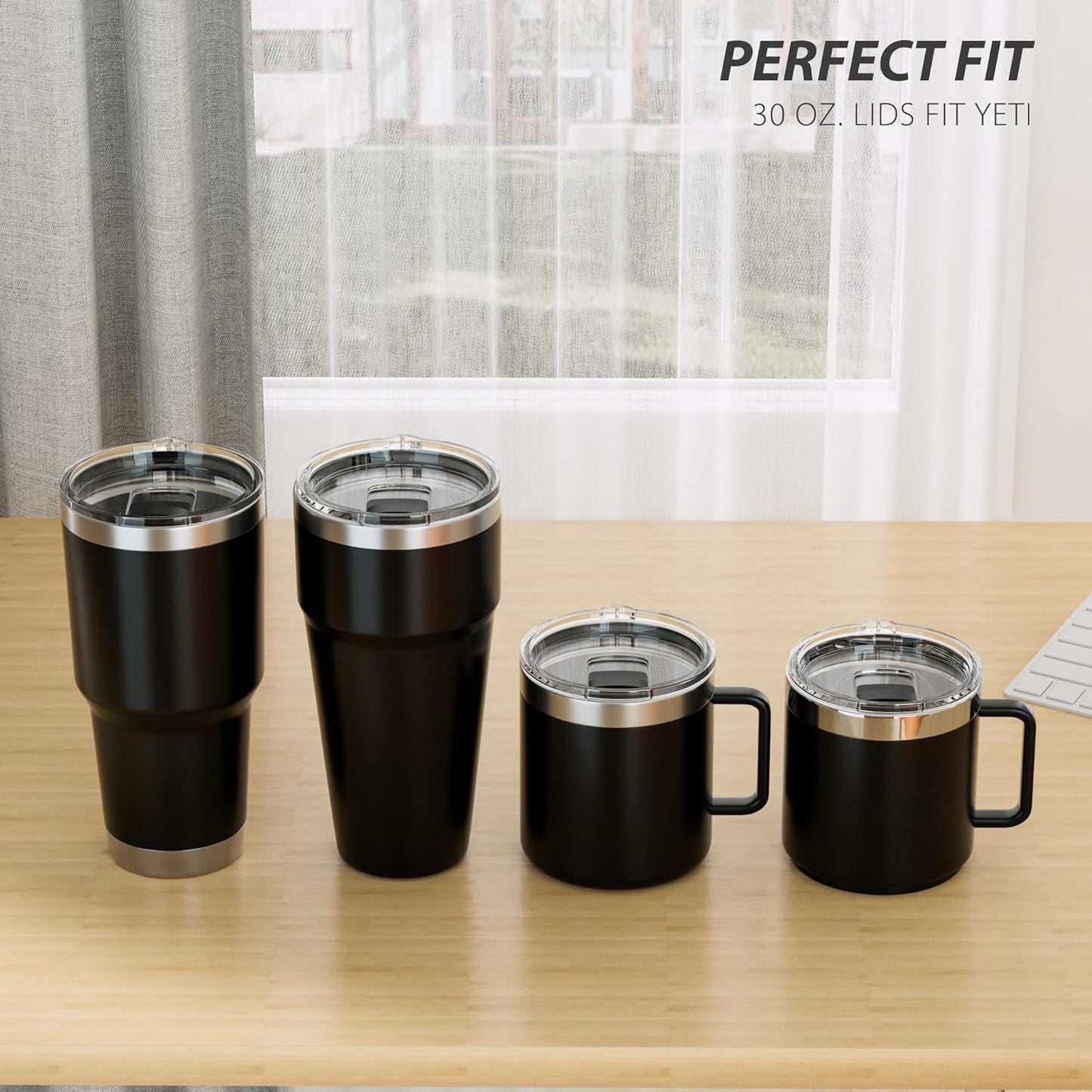 20 oz Tumbler Lid for YETI, 2 Pack Replacement Lids for YETI 20oz Tumbler & 10 oz Lowball, 10 oz Mug, Coffee Cup Covers with Magnetic Slider for Gift, BPA Free