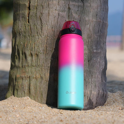 Oldley Insulated Water Bottle 20oz for Adults Kids Stainless Steel Water Bottles with Straw/Chug/Carabiner 3 Lids Fruit Strainer Double Wall Vacuum Wide Mouth BPA Free Leak-Proof for School Travel