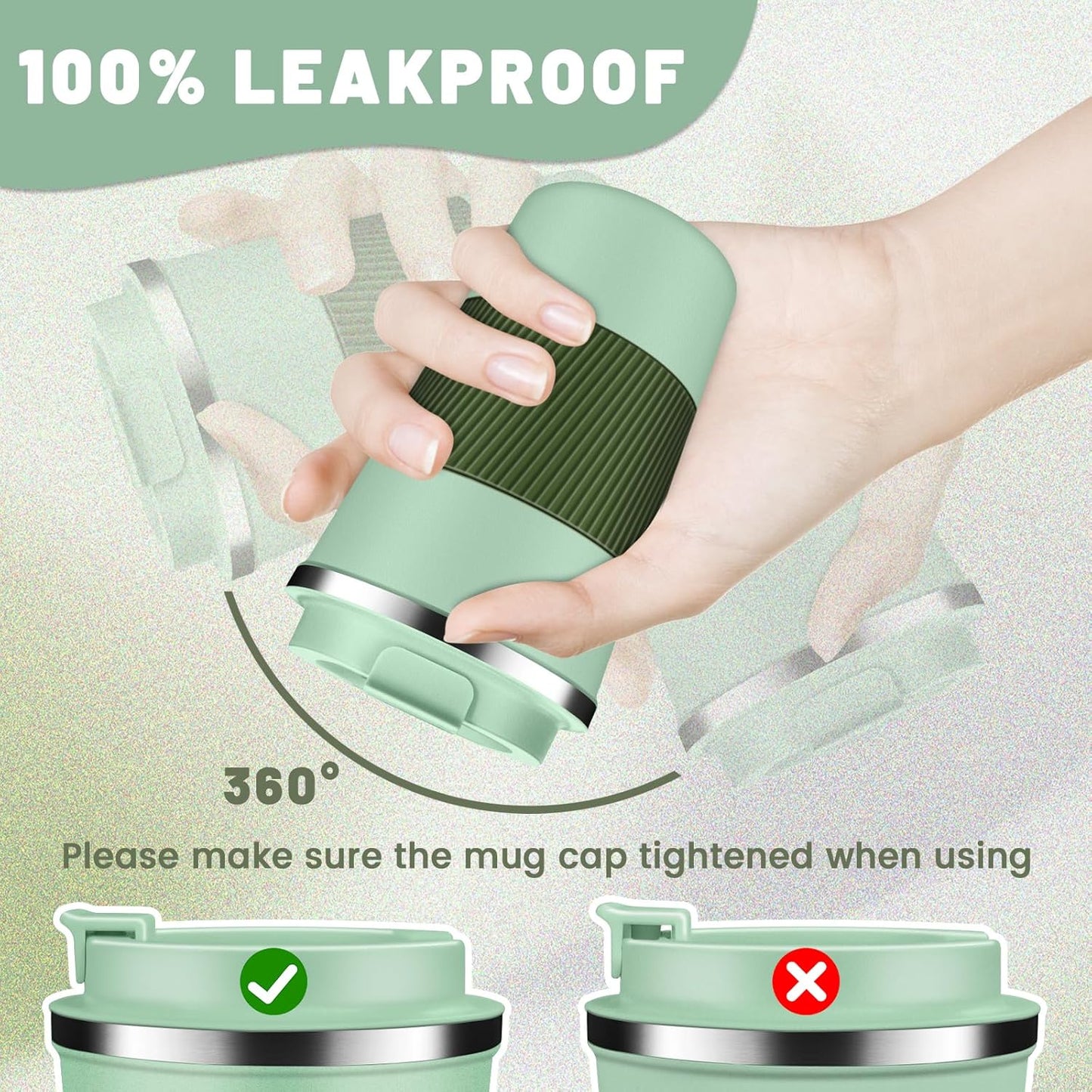 DUBUXW Insulated Coffee Tumblers with Flip Lid 12oz / 17oz, Stainless Steel Travel Coffee Mug Leak Proof, Vacuum Insulated Coffee Mug Reusable Cup, Keeps Cold and Hot for Coffee Tea