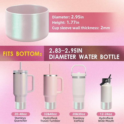 Chameleon Silicone Water Bottle Boot, Compatible with Stanley & Hydro Flask Tumbler 2.8-2.95in Bottom Anti-Slip Protector Rubber Sleeve