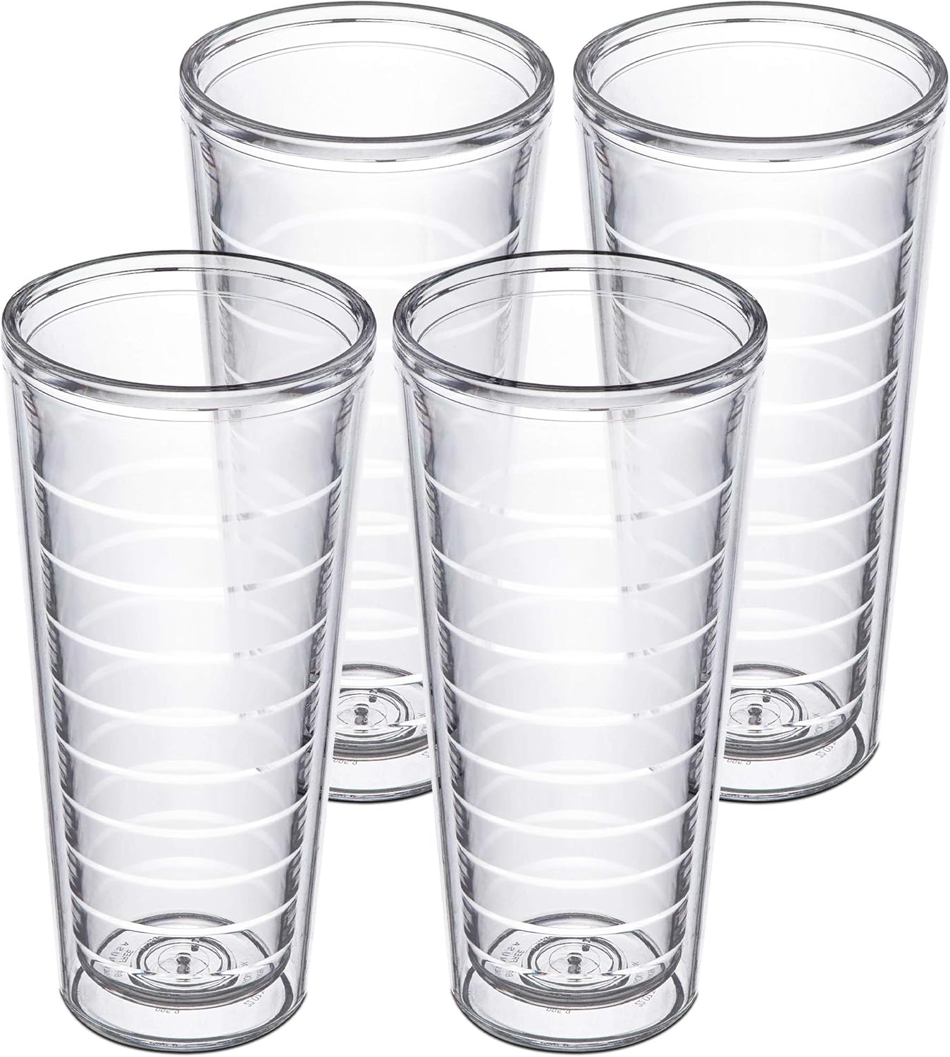 Homestead Choice 16oz Insulated Tumblers Plastic Keeps Drinks Cold & Hot, 4pack Double Walled Clear Insulated Drinking Glasses Cup, BPA-Free, Reusable, Camping, Travel, Kitchen, Party