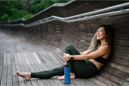 Drinco Stainless Steel Water Bottle Spout Lid Vacuum Insulated Double Wall Water Bottle Wide Mouth (40oz 32oz 22oz 18oz 14oz) Leak Proof Keep Cold Sport Camping Hiking (22 oz, 22oz Black)