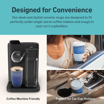 NOVA CERAMICS Coffee Tumbler – Travel Mug - On the Go Coffee Mug – Microwave & Dishwasher Safe Green Coffee Tumbler - Gifts For Women Men Him Her – 16oz – Monsoon