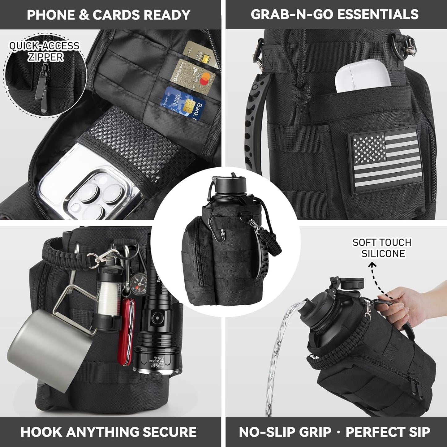 KXIAOCHEN Insulated Water Bottle With Strap, Cold For 48 Hrs Leak Proof, Triple Wall Stainless Steel Sports Water Bottle With Straw And Spout Lid For Gym Hiking Travel