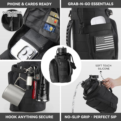 KXIAOCHEN Insulated Water Bottle With Strap, Cold For 48 Hrs Leak Proof, Triple Wall Stainless Steel Sports Water Bottle With Straw And Spout Lid For Gym Hiking Travel