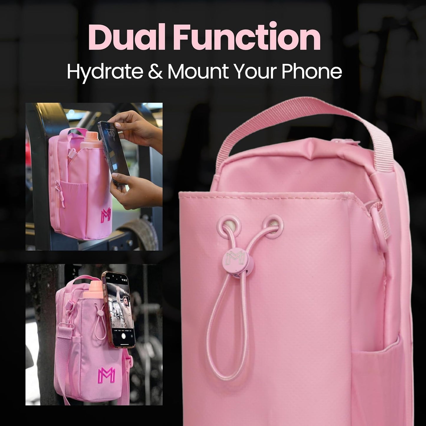 MAGNACE Magnetic Gym Bag Bundle, 3-in-1 Set with Water Bottle Holder, Magnetic Pouch, Towel & Sling Bag – For Men & Women