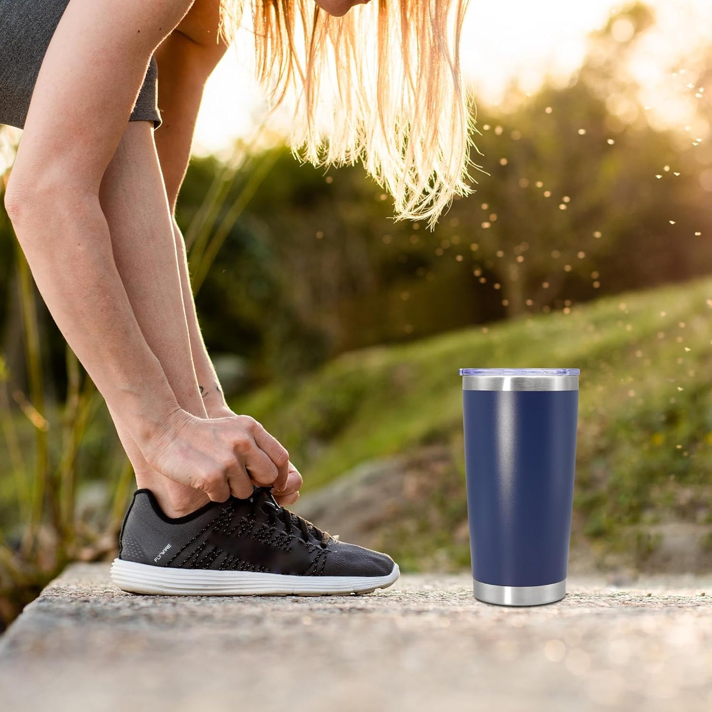 20 oz Tumbler Coffee Travel Tumblers Bulk with Lid Stainless Steel Double Wall Vacuum Insulated Mug Powder Coated Cups fit Car Cupholder for Hot and Cold - Stainless Steel, 4Pack