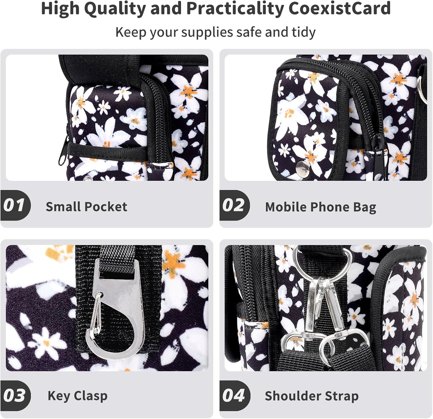 Water Bottle Holder with Strap for Stanley Cup 40/30oz, Insulated Neoprene Stanley Cup Holder with Strap for Tumbler with Handle Stanley Carrier Bag Cross-body Bag for Walking