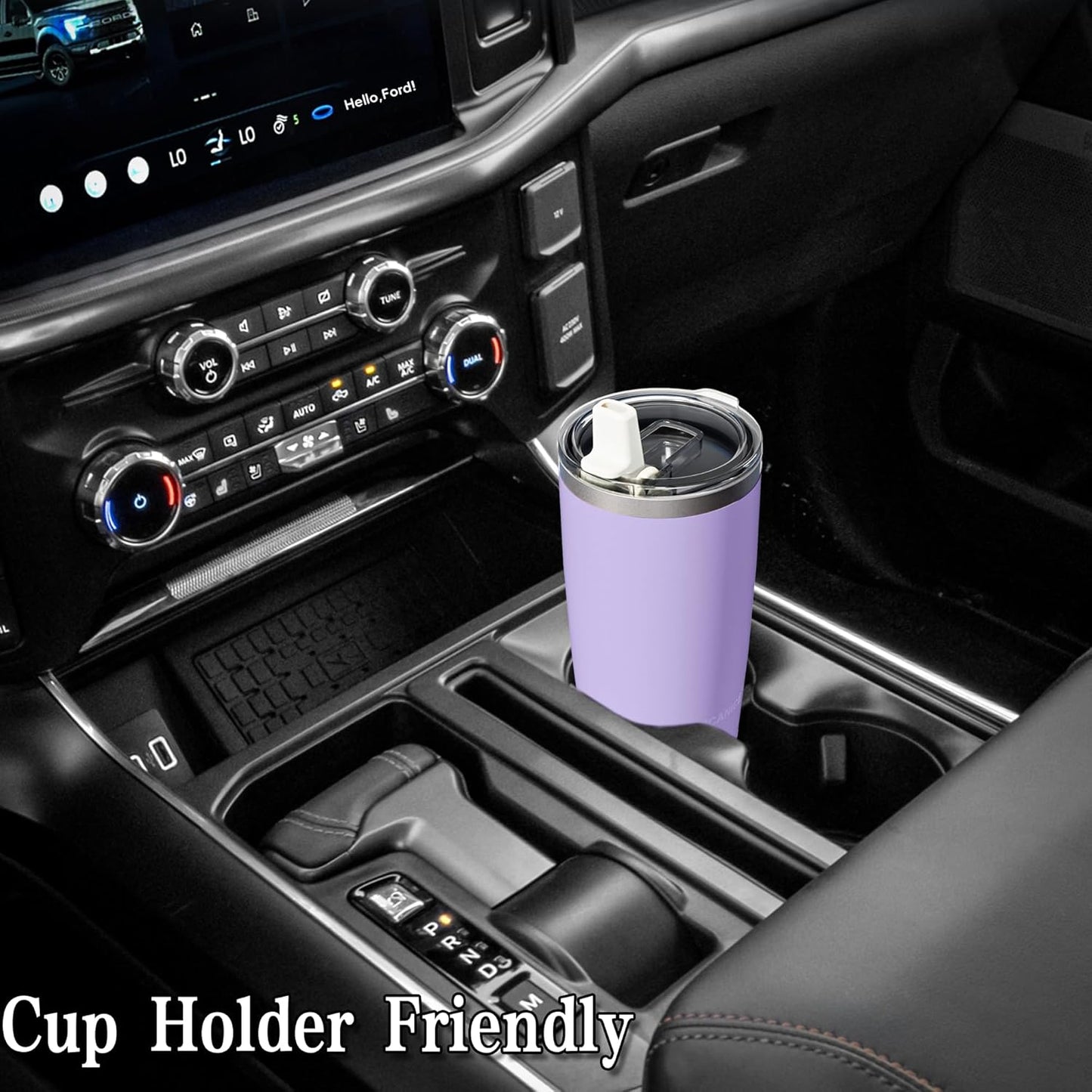 20oz Hygienic Insulated Tumbler — 100% Leakproof Lid with Removable Spout & Straw, Reinforced Vacuum-Protection Base, Cup Holder Friendly, for Iced Coffee, Smoothie/Water on the Go - Pink Sand