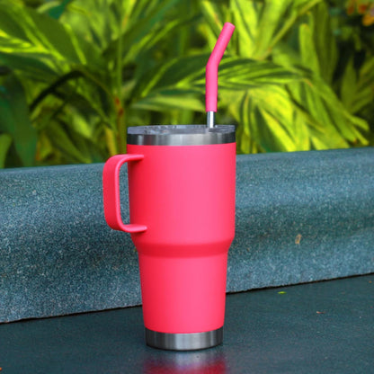 40 oz Stainless Metal Straws for 40 oz Stanley Tumbler, 6Pcs Reusable Straight Long Steel Straws with 12 Silicone Tips and 2 Straw Cleaning Brushes (6Color1, 40oz)